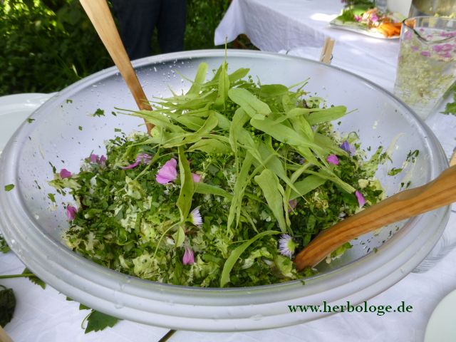 bunter Salat mit Lindenblüten